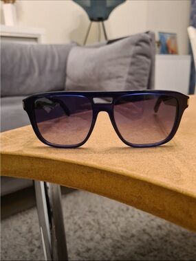 Saint Laurent Blue Gradient Aviator Sunglasses